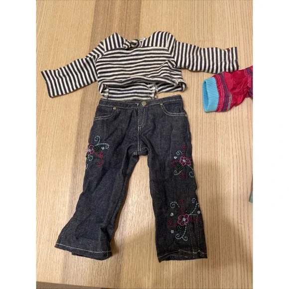 American Girl Outfits 5 Pieces Jacket Shorts Sandals Top Jeans - Picture 4 of 8